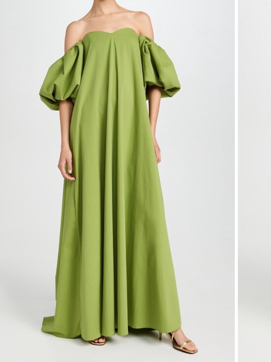 Caroline Constas Palmer Off Shoulder Maxi Dress